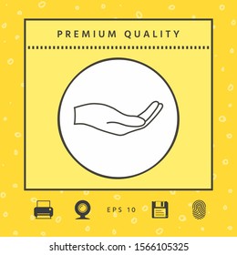 Open hand - line icon. Graphic elements for your design