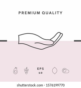 Open hand - line icon. Graphic elements for your design