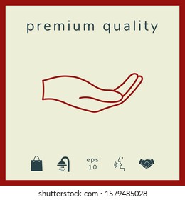 Open hand - line icon. Graphic elements for your design