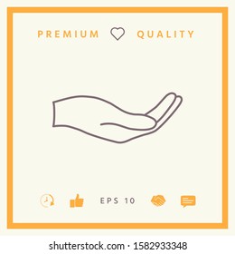 Open hand - line icon. Graphic elements for your design