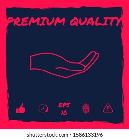 Open hand - line icon. Graphic elements for your design