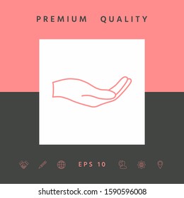 Open hand - line icon. Graphic elements for your design