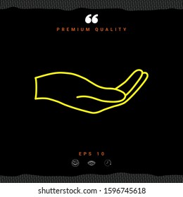Open hand - line icon. Graphic elements for your design