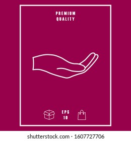 Open hand - line icon. Graphic elements for your design