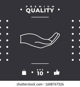 Open hand - line icon. Graphic elements for your design