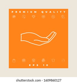 Open hand - line icon. Graphic elements for your design