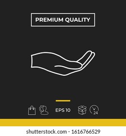 Open hand - line icon. Graphic elements for your design