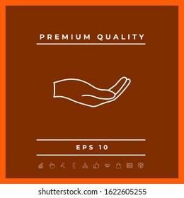 Open hand - line icon. Graphic elements for your design