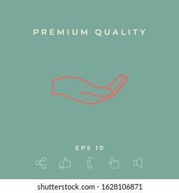 Open hand - line icon. Graphic elements for your design