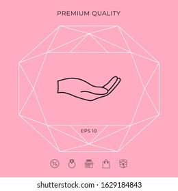 Open hand - line icon. Graphic elements for your design