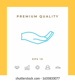 Open hand - line icon. Graphic elements for your design
