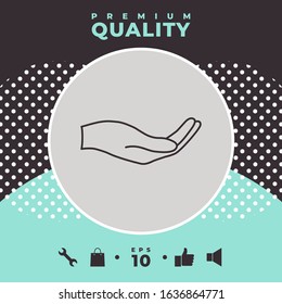 Open hand - line icon. Graphic elements for your design