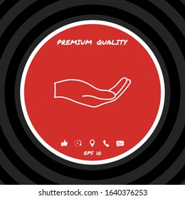 Open hand - line icon. Graphic elements for your design