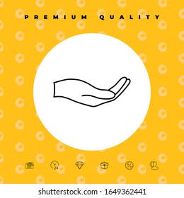 Open hand - line icon. Graphic elements for your design