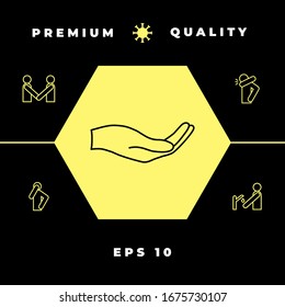 Open hand - line icon. Graphic elements for your design