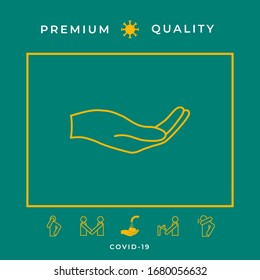 Open hand - line icon. Graphic elements for your design