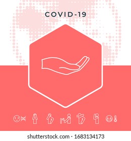 Open hand - line icon. Graphic elements for your design