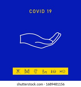 Open hand - line icon. Graphic elements for your design