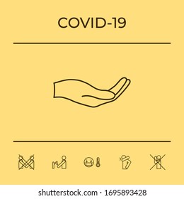 Open hand - line icon. Graphic elements for your design