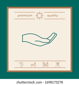 Open hand - line icon. Graphic elements for your design