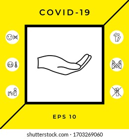 Open hand - line icon. Graphic elements for your design