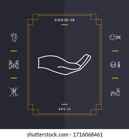 Open hand - line icon. Graphic elements for your design