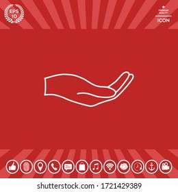 Open hand - line icon. Graphic elements for your design