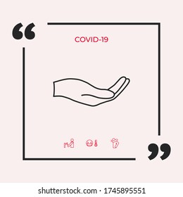 Open hand - line icon. Graphic elements for your design