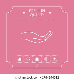 Open hand - line icon. Graphic elements for your design