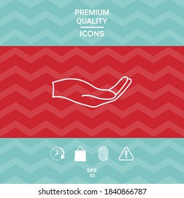 Open hand - line icon. Graphic elements for your design