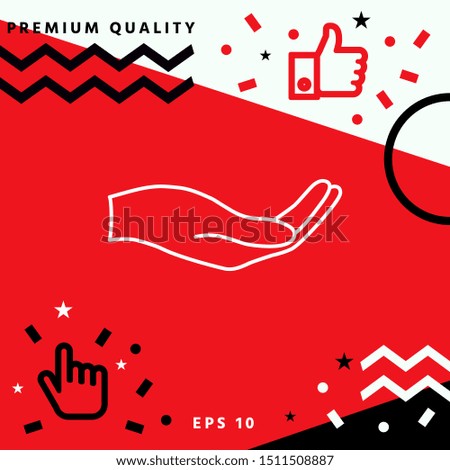 Open hand - line icon. Graphic elements for your design