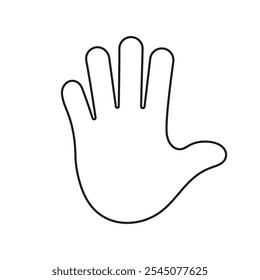 Open Hand Line Icon. Stop Gesture Outline Symbol. High Five Gesture Sign. Greetings Icon. Editable Stroke. Isolated Vector Illustration.