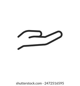 Mano abierta, icono de estilo lineal. gesto de mano abierta. Ancho de trazo editable.