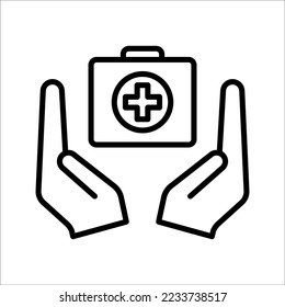 Open Hand Medicine Icon Vector Design Template, on white background.