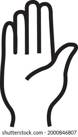 Open hand palm outline vector 