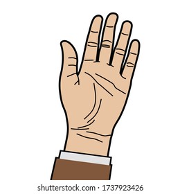 open hand or palm, vector illustration