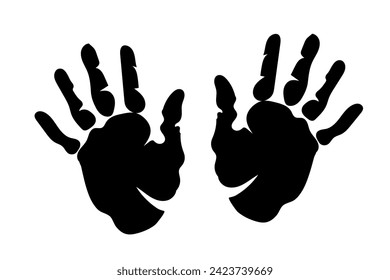 ilustrador vectorial de silueta de impresión a mano abierta