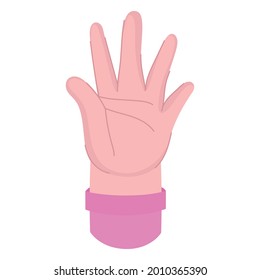 open hand up raised cartoon