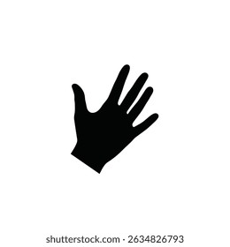 Open hand silhouette simple gesture icon.