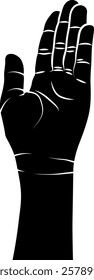 Open Hand Silhouette - Vector Illustration
