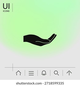 Open hand symbol icon . Graphic elements for your design.