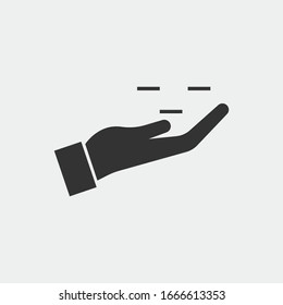 Open hand vector icon illustration sign