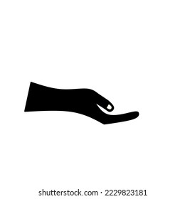open hand vector illustration white background