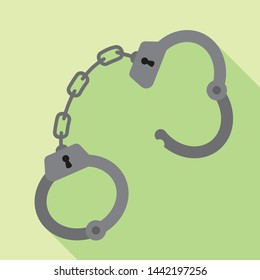 Open handcuffs icon. Flat illustration of open handcuffs vector icon for web design