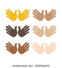 Open hands emoji vector hand hug