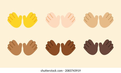 Open Hands Gesture Icon. Open Hands emoji. Open Hands sign. All skin tone gesture emoji