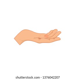 Open hands. Hand drawn illustration. vector illustration. Vector isolated on white. 