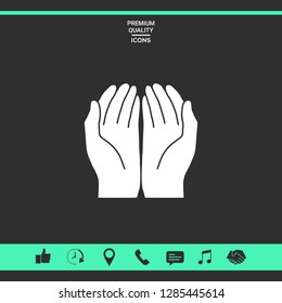 Open hands icon. Graphic elements for your design