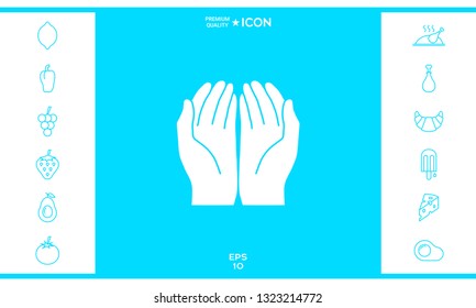 Open hands icon. Graphic elements for your design