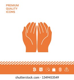 Open hands icon. Graphic elements for your design